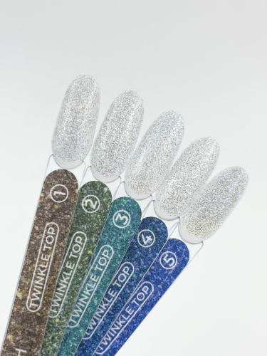 TOUCH Twinkle top 04 - srebrno-niebieski top z odblaskową drobinką, 13 ml  3