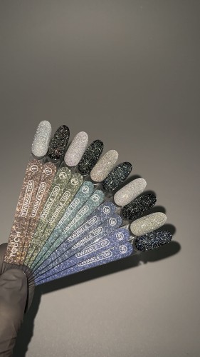 TOUCH Twinkle top 04 - srebrno-niebieski top z odblaskową drobinką, 13 ml  4