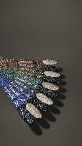 TOUCH Twinkle top 05 - srebrno-fioletowy top z odblaskową drobinką, 13 ml 5