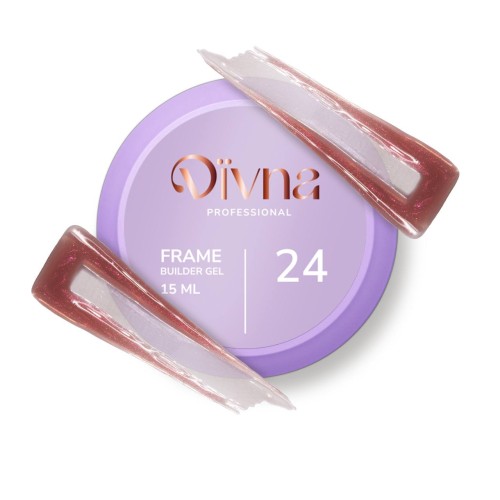 DIVNA Frame Builder Gel 24 – żel budujący chłodny brąz z brokatem 15 ml