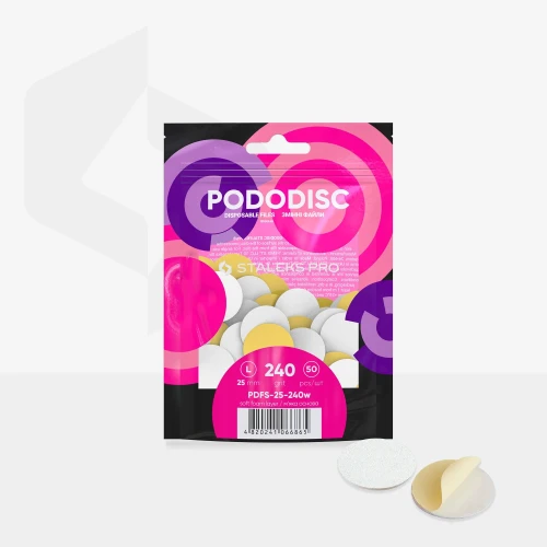 Wymienne pilniki białe na miękkiej bazie do dysku do pedicure PODODISC L EXPERT 240 grit (50 szt) 3