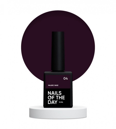 NAILSOFTHEDAY Malbec base 04 - witrażowa fioletowo-czarna baza hybrydowa, 10 ml 1