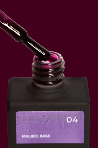 NAILSOFTHEDAY Malbec base 04 - witrażowa fioletowo-czarna baza hybrydowa, 10 ml 2