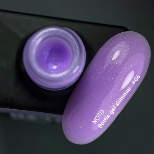 NAILSOFTHEDAY Bottle gel Shimmer 06 - fioletowy ze srebrną drobinką żel do wzmocnienia i naprawy, 10 ml 2