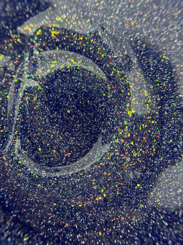 TOUCH Muse builder gel 05 - srebrno-niebieski odblaskowy żel budujący z płatkami yuki, 15 ml  2