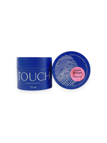 TOUCH Flora liquid polygel 03 - różowy płynny akrylożel z suszonymi kwiatami, 15 ml 1