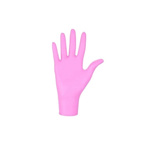 Rękawiczki nitrylowe bezpudrowe RÓŻOWE 100szt. easyCARE pink M Zarys 2