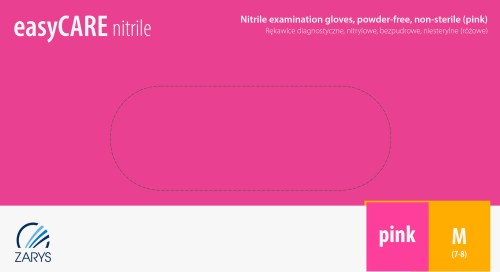 Rękawiczki nitrylowe bezpudrowe RÓŻOWE 100szt. easyCARE pink M Zarys 3
