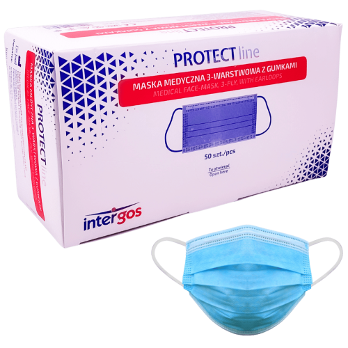 Maska medyczna 3 warstwowa z gumkami 50szt.1