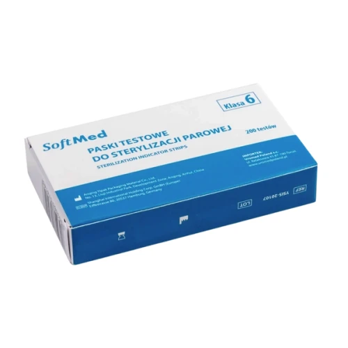 Paski testowe klasa 6 do sterylizacji parowej 200szt. Softmed 3