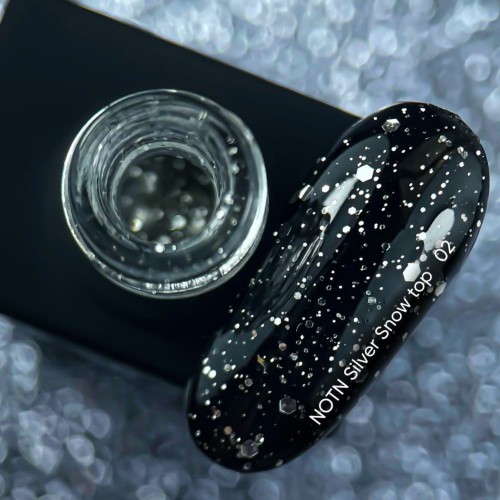NAILSOFTHENIGHT Silver Snow top 02, 10 ml 2