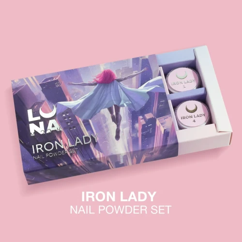 Lunamoon Iron Lady Nail Powder Set 6 pcs 1