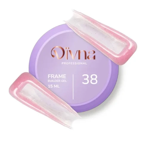 DIVNA Frame Builder Gel 38 – różowy żel budujący z brokatem 15 ml
