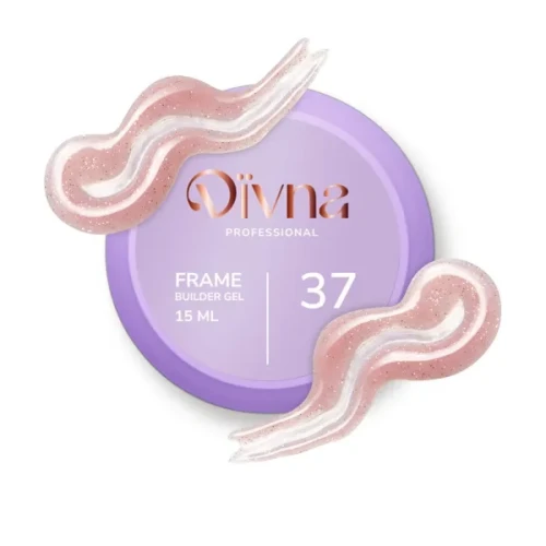 DIVNA Frame Builder Gel 37 – żel budujący chłodny nude z brokatem 15 ml