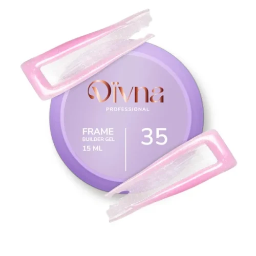 DIVNA Frame Builder Gel 35 – pudrowy różowy żel z brokatem 15 ml