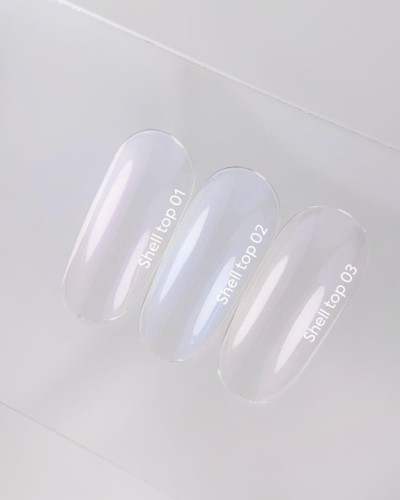 NAILSOFTHEDAY Shell top 01 NEW - perłowy top z fioletowo-różowym pyłkiem bez lepkiej warsztwy, 10 ml