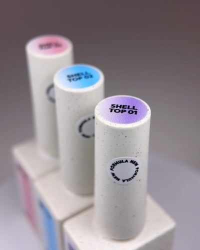 NAILSOFTHEDAY Shell top 02 NEW - perłowy top z niebieskim pyłkiem bez lepkiej warstwy, 10 ml