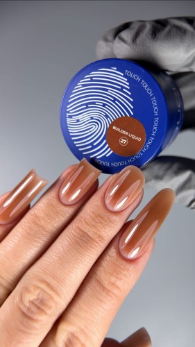 TOUCH Builder liquid 27 - ciepły karmelowo-brązowy mocny żel o płynnej koncystencji, 15 ml