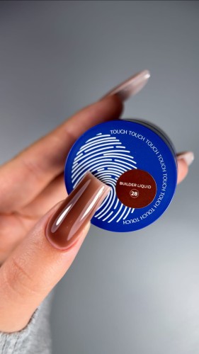 TOUCH Builder liquid 28 - głęboki czekoladowy mocny żel o płynnej koncystencji, 15 ml