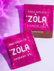 ZOLA Farbka do brwi 02 Warm brown + aktywator oksydant, 5 ml