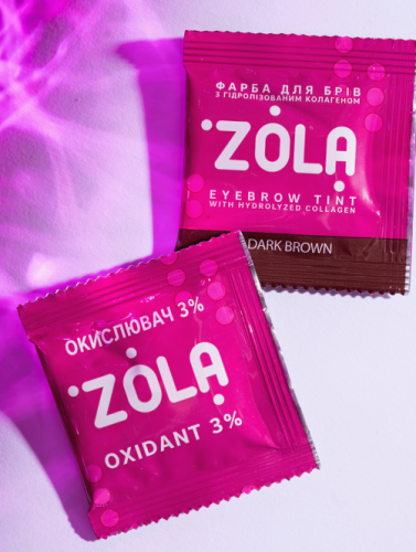 ZOLA Farbka do brwi 04 Dark brown + aktywator oksydant, 5 ml