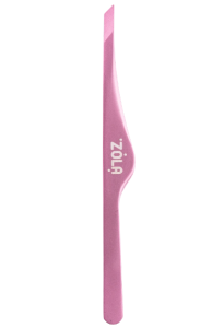 ZOLA Pęseta profesjonalna do brwi JASNY RÓŻ, skośna