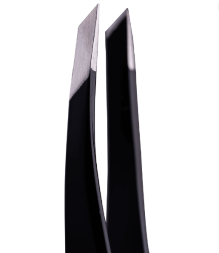 ZOLA Pęseta profesjonalna do brwi CZARNA, skośna