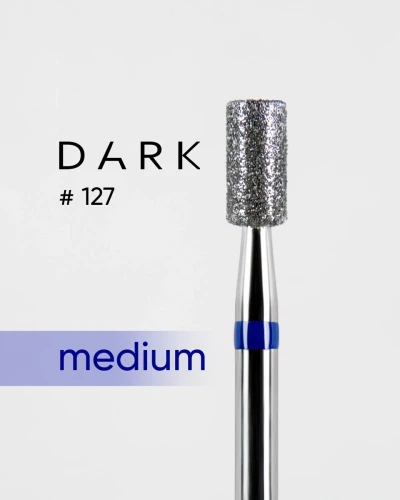 DARK Frez diamentowy nr 127 niebieski cylinder 032