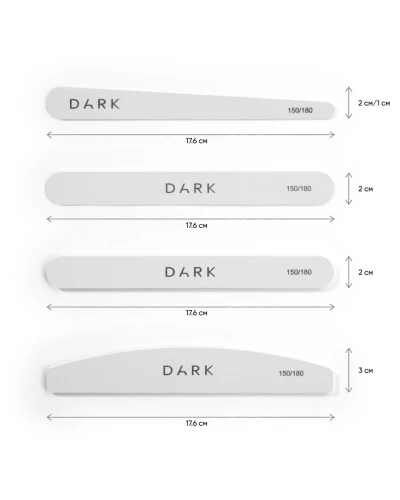 DARK Zestaw pilniczków - kropla, 10 szt. (150/180 grit)