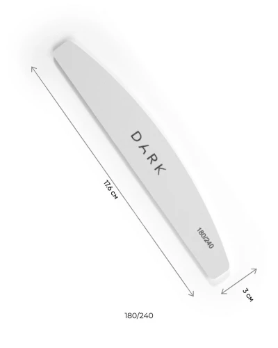 DARK Zestaw pilników - półksiężyc na piance biały, 25 szt (180/240 grit)