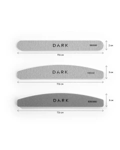 DARK Zestaw pilników - półksiężyc na piance szary, 25 szt (180/240 grit)