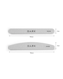 DARK Zestaw pilniczków - półksiężyc na piance szary, 25 szt. (150/180 grit)