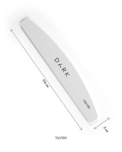 DARK Zestaw pilników - półksiężyc na piance biały, 25 szt (150/180 grit)