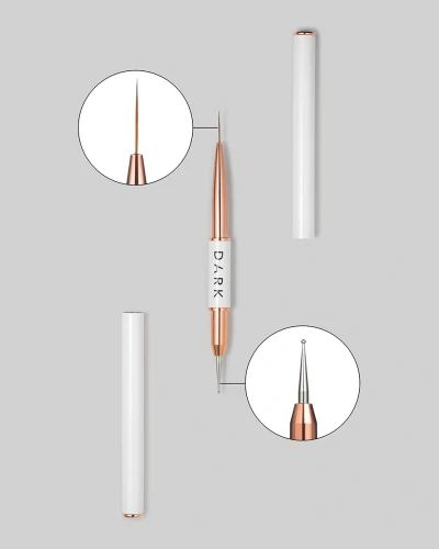 DARK Dwustronny pędzelek (liner 13 mm dotting tool 1,2 mm) (odnowiony design)