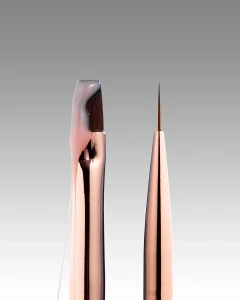 DARK dwustronny pędzelek beżowy (liner 11 mm płaski kwadratowy żel 9 mm