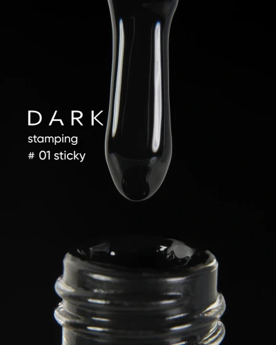 DARK Stamping Polish nr 01 czarny STICKY, 10 ml