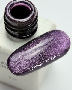 NAILSOFTHEDAY Cat Eye Gel Polish 12 – fioletowy lakier hybrydowy z efektem "kocie oko", 6 ml