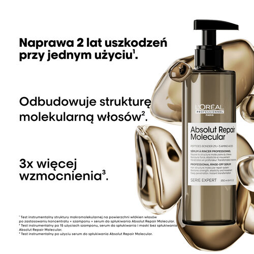 L'Oréal Professionnel Absolut Repair Molecular Odbudowujące serum do spłukiwania do włosów mocno zniszczonych 250 ml