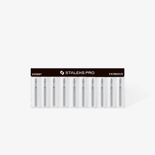 STALEKS Frez diamentowy płomień ostry niebieski 2,1 mm x 8 mm