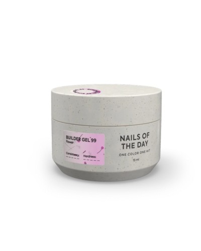 NAILSOFTHEDAY Builder gel 99 - różowy żel budujący z kwiatami, 15 ml