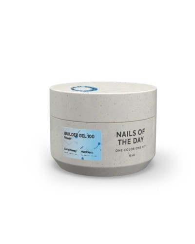 NAILSOFTHEDAY Builder gel 100 - niebieski żel budujący z kwiatami, 15 ml