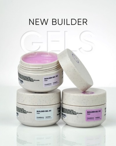 NAILSOFTHEDAY Builder gel 100 - niebieski żel budujący z kwiatami, 15 ml