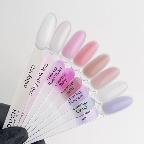 TOUCH Cover top Rose water - różowy półprzezroczysty top hybrydowy, 7 ml