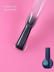 TOUCH Cover top Milky pink - biało-rózowy półprzezroczysty top hybrydowy, 7 ml
