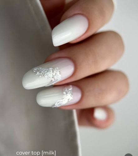 TOUCH Cover top Milky - biały półprzezroczysty top hybrydowy, 7 ml