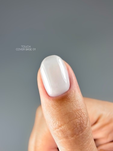 TOUCH Cover base 02 - biała baza hybrydowa z delikatnymi drobinkami, 30 ml