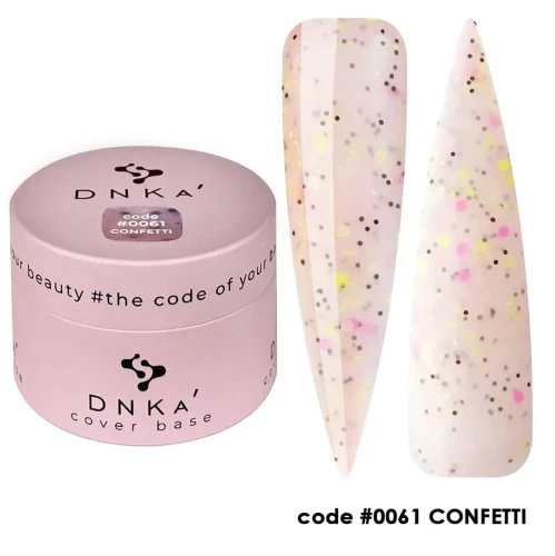 DNKa RUBBER BASE FRENCH NEW FORMULA (cover), 30 ml #0061 Confetti