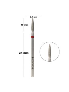 TOUCH Frez diamentowy zaokrąglony płomyk czerwony 2,1 mm