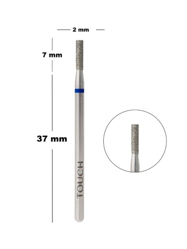 TOUCH Frez diamentowy walec niebieski 2 mm