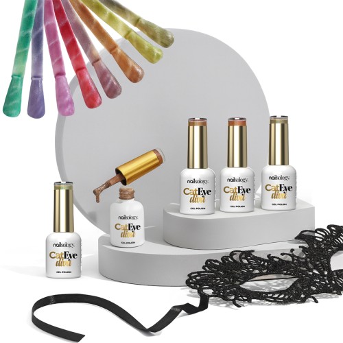 Clavier Nailsology Zestaw lakierów hybrydowych Cat Eye Diva 8ml efekt magnetyczny 5D